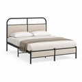 Metallbett Doppelbett Schwarz pulverbeschichteter Stahl Rechteckig 160 x 200 cm