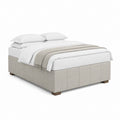 Polsterbettgestell Beige aus Polyestergewebe 180 x 200 cm