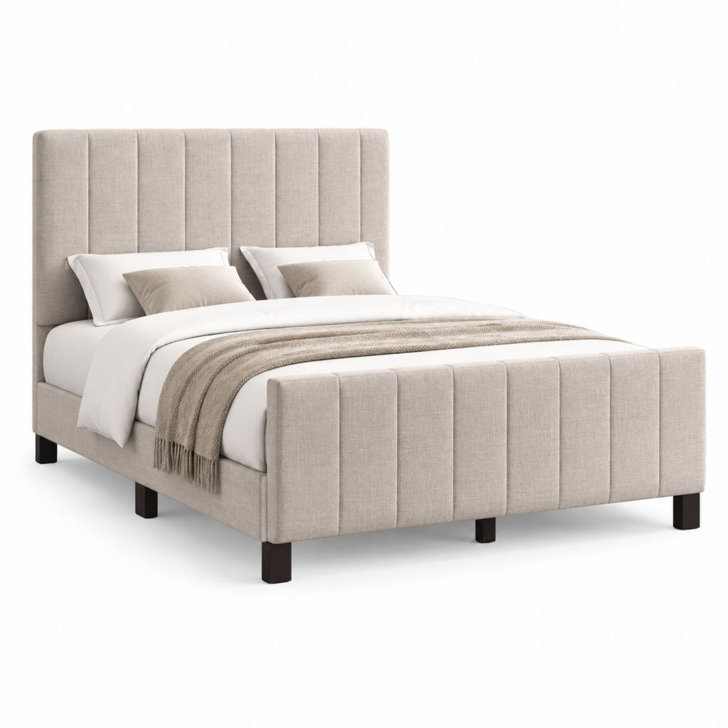 Polsterbett Doppelbett Beige Polyester Rechteckig Liegefläche 160 x 200 cm