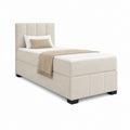 Polsterbett mit Bettkasten Beige Polyester Rechteckig 90 x 200 cm inklusive Matratze