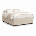 Polsterbett Bettgestell Beige mit Polyesterbezug rechteckig für Matratze 180 x 200 cm