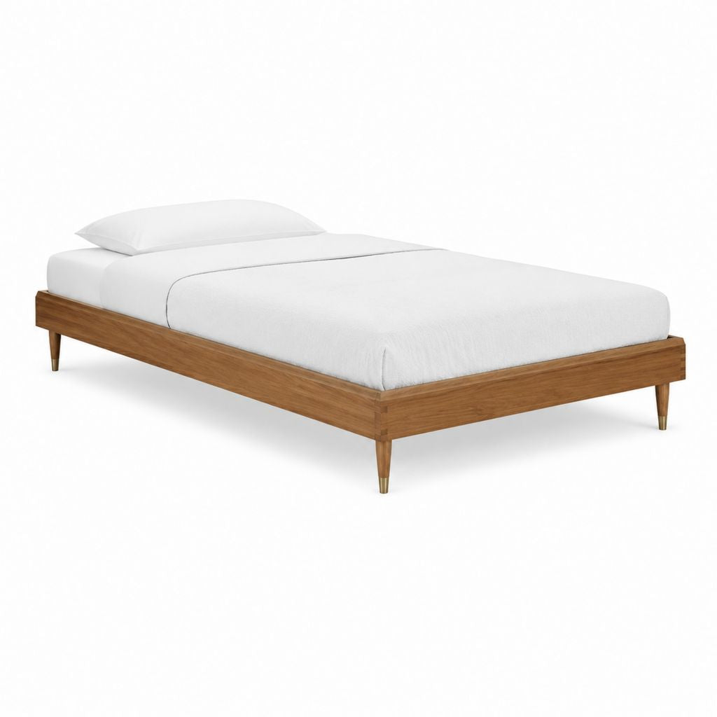 Bettgestell Doppelbett walnussbraun Massivholz rechteckig 160 x 200 cm Außenmaß 168 x 208 x 36 cm