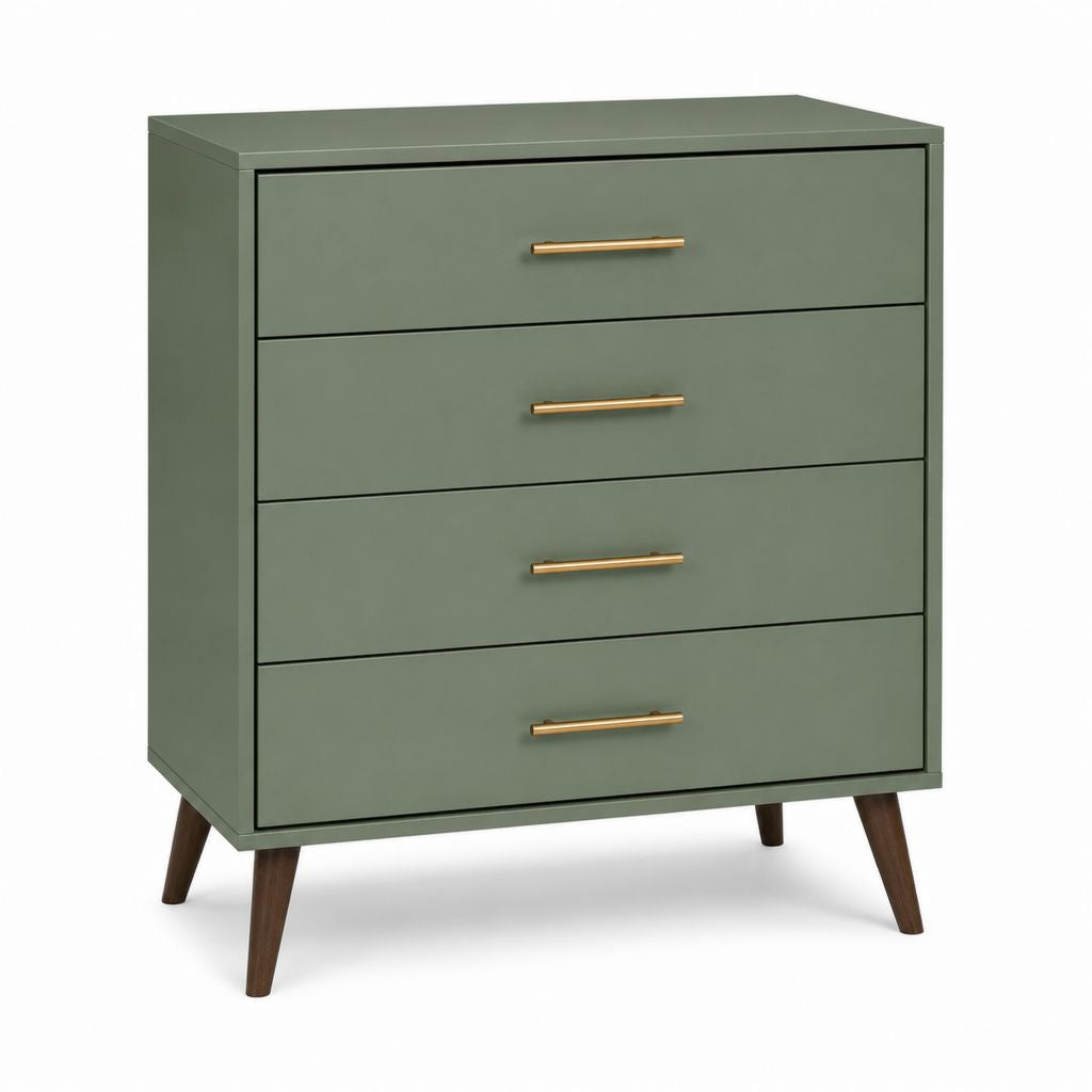 Hohe Kommode Grün aus MDF rechteckig mit 4 Schubladen 80 x 40 x 100 cm