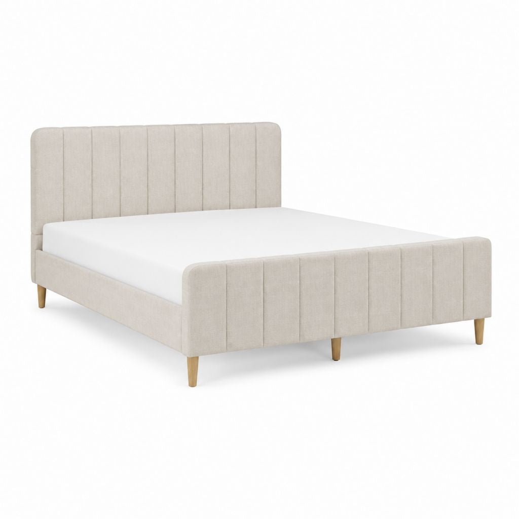 Polsterbett Doppelbett Beige Polyester Rechteckig 160 x 200 cm