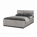 Doppelbett Bettgestell Grau Spanplatte Betonoptik Rechteckig 160 x 200 cm