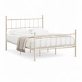 Metallbett Doppelbett Creme pulverbeschichteter Stahl 140 x 200 cm