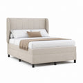 Polsterbett Doppelbett Beige Polyester Rechteckig 160 x 200 cm
