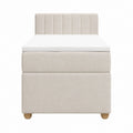 Boxspringbett Beige Polyester rechteckig 90 x 200 cm