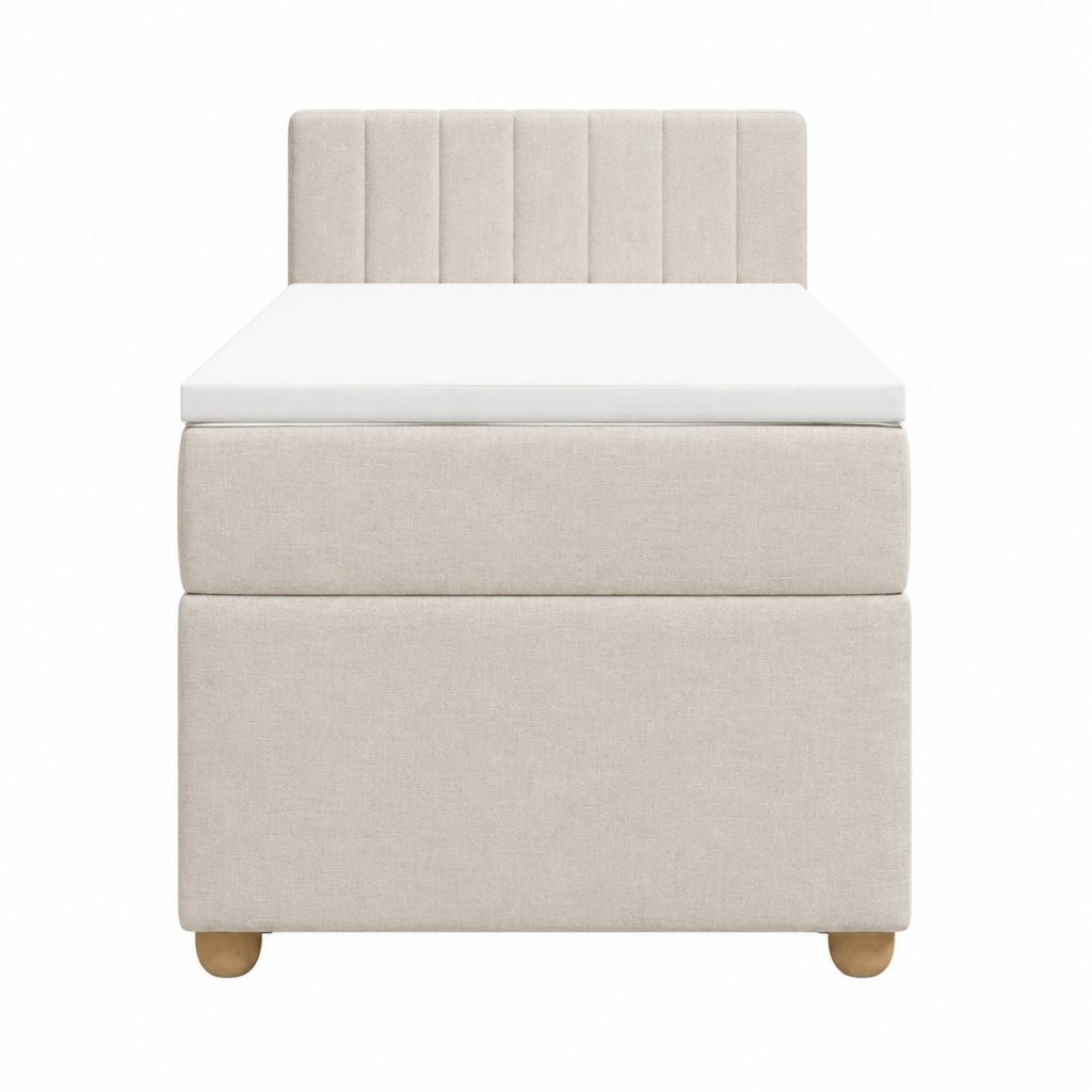 Boxspringbett Beige Polyester rechteckig 90 x 200 cm