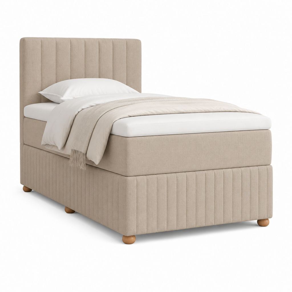 Polsterbett Einzelbett Beige Polyester Rechteckig 90 x 200 cm