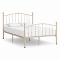 Metallbett Bettgestell Cremeweiß pulverbeschichteter Stahl 160 x 200 cm