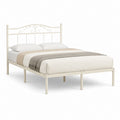 Metallbett Bettgestell Cremeweiß pulverbeschichteter Stahl 140 x 200 cm